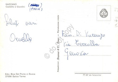 Cartolina Salice Terme vedute Nazzano Castello e giardino (Pavia) | Immagine Gallery 2