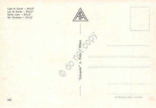 Cartolina Salò vedute varie aliscafo Freccia anni '80