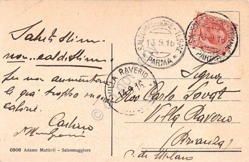 Cartolina Salsomaggiore Grand Hotel Milan 1916