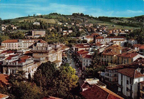 Cartolina Salsomaggiore panorama dall'alto anni '80