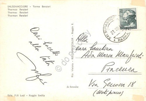 Cartolina Salsomaggiore Terme Berzieri 1966