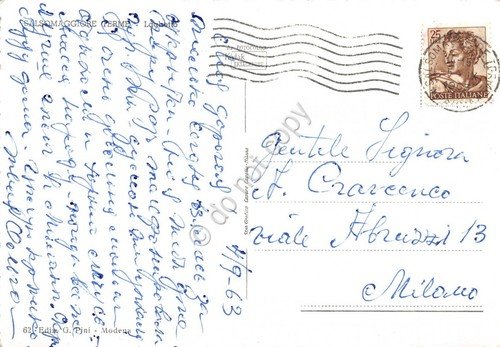 Cartolina Salsomaggiore Terme Laghetto cigni 1963 (Parma) | Immagine Gallery 2