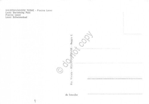 Cartolina Salsomaggiore Terme Piscina Leoni animata (Parma)