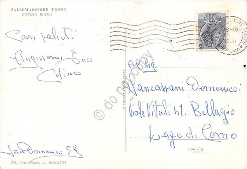 Cartolina Salsomaggiore Terme Poggio Diana 1959