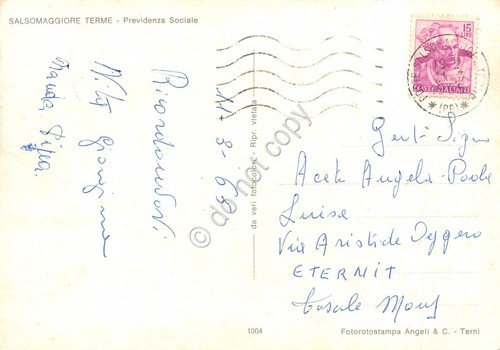 Cartolina Salsomaggiore Terme Previdenza Sociale 1965 | Immagine Gallery 2