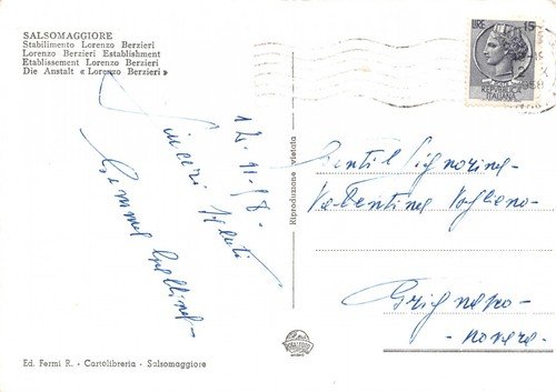 Cartolina Salsomaggiore Terme Stabilimento Berzieri 1958 | Immagine Gallery 2
