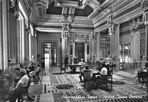 Cartolina Salsomaggiore Terme Terme Berzieri Interno 1961