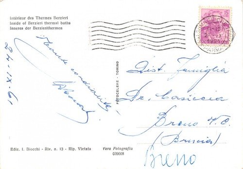 Cartolina Salsomaggiore Terme Terme Berzieri Interno 1961 | Immagine Gallery 2