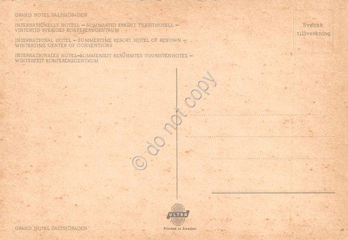 Cartolina SaltsJobaden Grand Hotel vedute interno e esterno