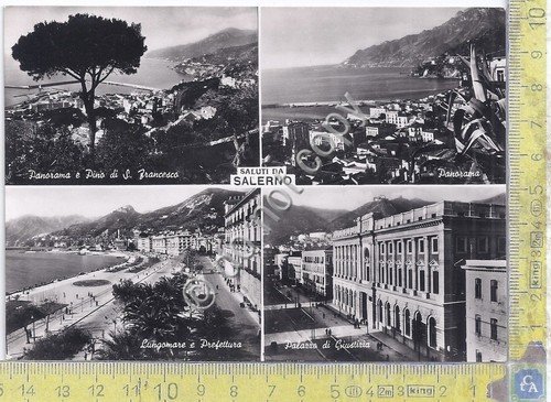 Cartolina Saluti da - Salerno - Multivisione - anni '50 | Immagine principale