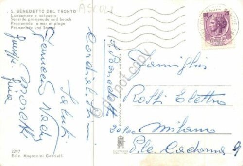 Cartolina San Benedetto del Tronto Lungomare auto palme 1969 (Ascoli …