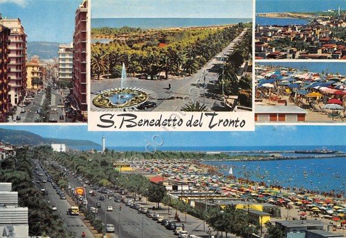 Cartolina San Benedetto del Tronto vedute varie cittadina spiaggia | Immagine principale