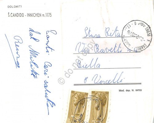 Cartolina San Candido Innichen 1976 panorama con stella alpina | Immagine Gallery 2