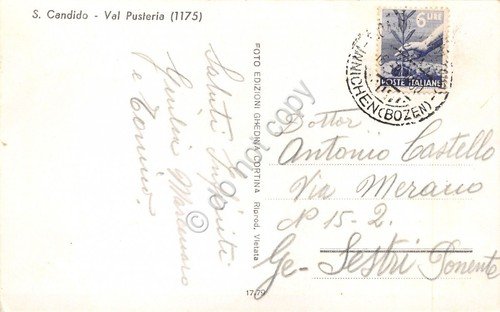 Cartolina San Candido Val Pusteria panorama anni '50