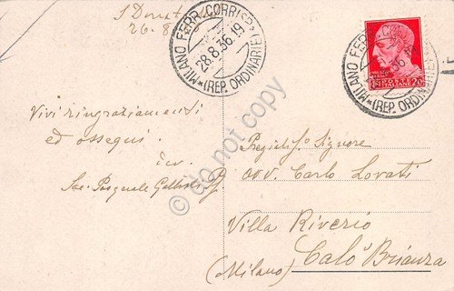 Cartolina San Donato Milanese Chiesa Prepositurale interno 1936