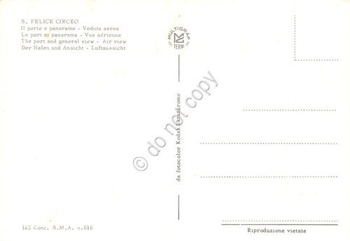 Cartolina San Felice Circeo panorama aereo porto anni '80