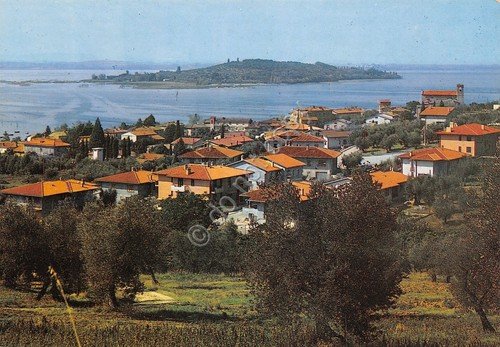 Cartolina San Feliciano sul lago Trasimeno panorama case Isola Polvese …