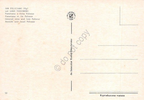 Cartolina San Feliciano sul lago Trasimeno panorama case Isola Polvese …