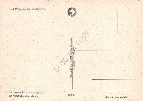 Cartolina San Francesco del Deserto ( Venezia) panorama aereo anni …