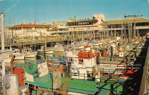 Cartolina San Francisco Fisherman's wharf 1966 porto barche