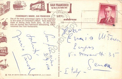 Cartolina San Francisco Fisherman's wharf 1966 porto barche