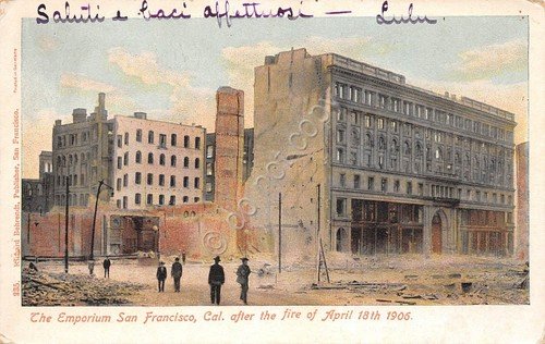 Cartolina San Francisco The Emporium after the fire of April …