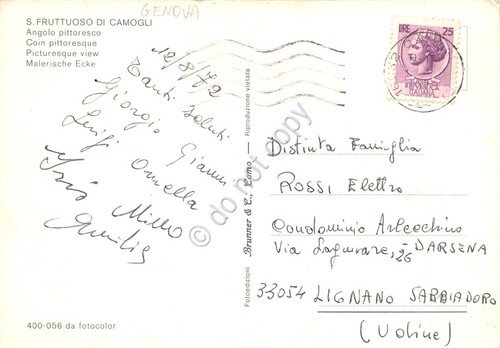 Cartolina San Fruttuoso di Camogli 1972 la baia animata barche | Immagine Gallery 2