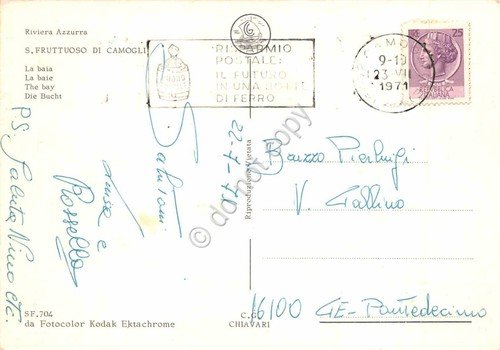 Cartolina San Fruttuoso di Camogli baia dal mare Timbro PT … | Immagine Gallery 2