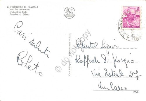 Cartolina San Fruttuoso di Camogli panorama baia barche 1964 (Genova) | Immagine Gallery 2