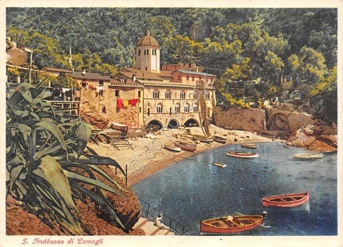 Cartolina San Fruttuoso di Camogli panorama baia Ed Brunner 1949 | Immagine principale