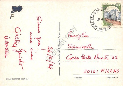 Cartolina San Germano Chisone vedute strada paese panorama 1984 | Immagine Gallery 2