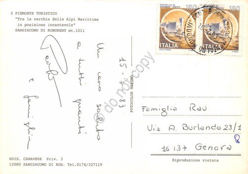 Cartolina San Giacomo di Rouburent Panorama 1983 serie Piemonte Turistico | Immagine Gallery 2