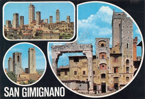 Cartolina San Gimignano vedute varie 1983 (Siena)