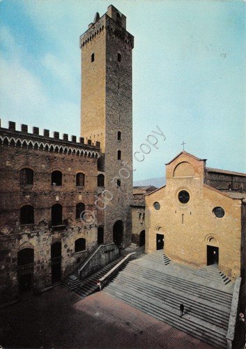 Cartolina San Giminiano Piazza del Duomo e Palazzo Comunale 1969 … | Immagine principale