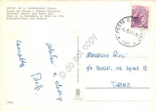 Cartolina San Giminiano Piazza del Duomo e Palazzo Comunale 1969 … | Immagine Gallery 2