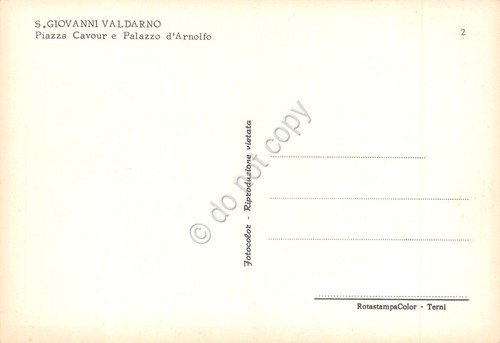 Cartolina San Giovanni Valdarno Piazza Cavour Palazzo D'Arnolfo animata anni … | Immagine Gallery 2