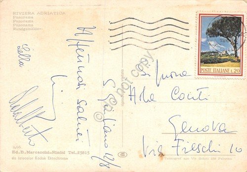 Cartolina San Giuliano Riviera Adriatica spiaggia e panorama 1966 (Rimini) | Immagine Gallery 2