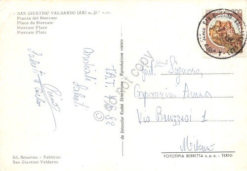 Cartolina San Giustino Valdarno Piazza Mercato casa auto impalcatura 1982 | Immagine Gallery 2