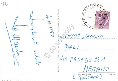 Cartolina San Giusto Canavese Panorama paese da campi 1960