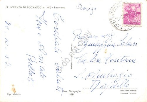 Cartolina San Lorenzo di Bognanco panorama 1962