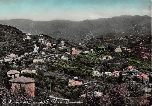 Cartolina San Lorenzo di Casanova S. Olcese Panorama colorata
