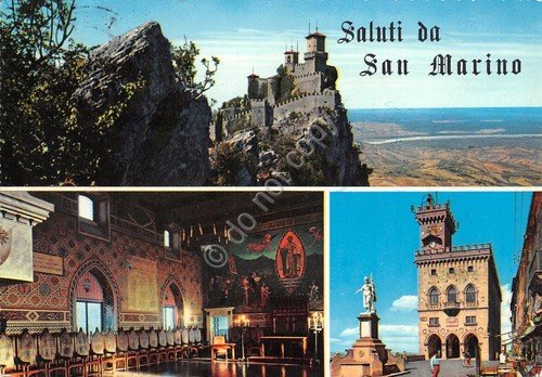 Cartolina San Marino vedute Prima Torre Palazzo Governo Sala del …