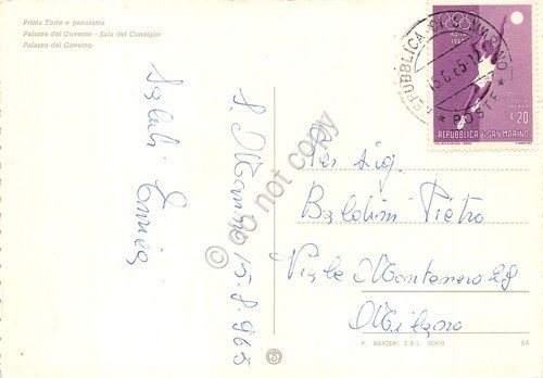 Cartolina San Marino vedute Prima Torre Palazzo Governo Sala del …