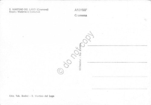 Cartolina San Martino del Lago Cremona Scuola Materna e Comunali
