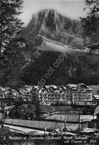 Cartolina San Martino di Castrozza Hotel Dolomiti campo da tennis …