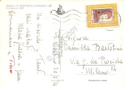 Cartolina San Martino di Castrozza paese case 1974 | Immagine Gallery 2