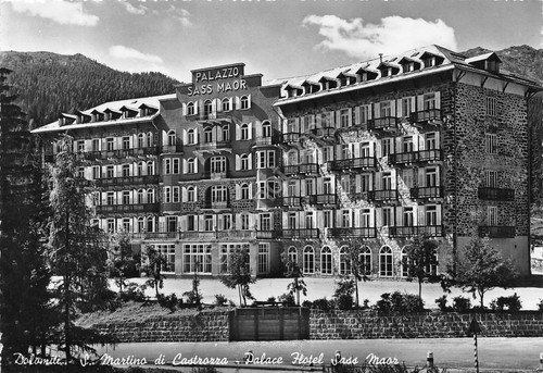 Cartolina San Martino di Castrozza Palace Hotel Sass Maor 1953