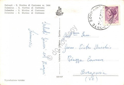 Cartolina San Martino di Castrozza vedute funivia 1969 (Trento)