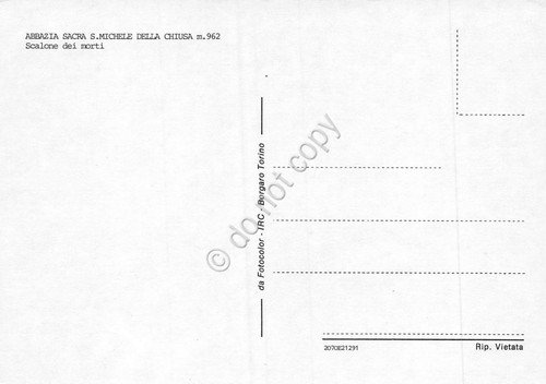 Cartolina San Michele della Chiusa Abbazia scalone dei morti (Torino)