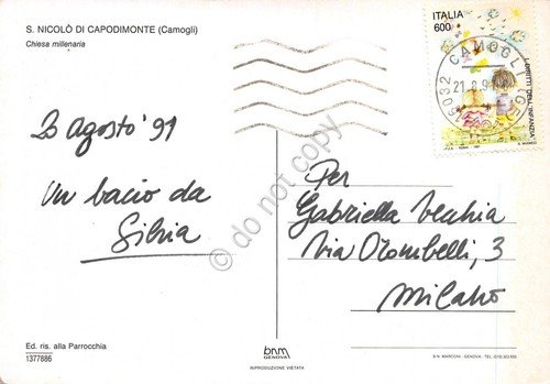 Cartolina San Nicol? di Capodimonte Camogli Chiesa millenaria 1991 (Genova) | Immagine Gallery 2